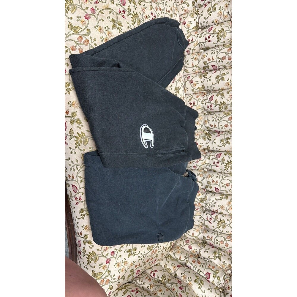 Set of 2 Champion Black Sweatpants Reverse Weave & Classic Fleece Men’s Small